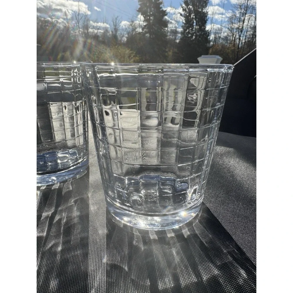 VTG Pasabahce Grid Pattern Whiskey Glasses – Set of 4 – 4